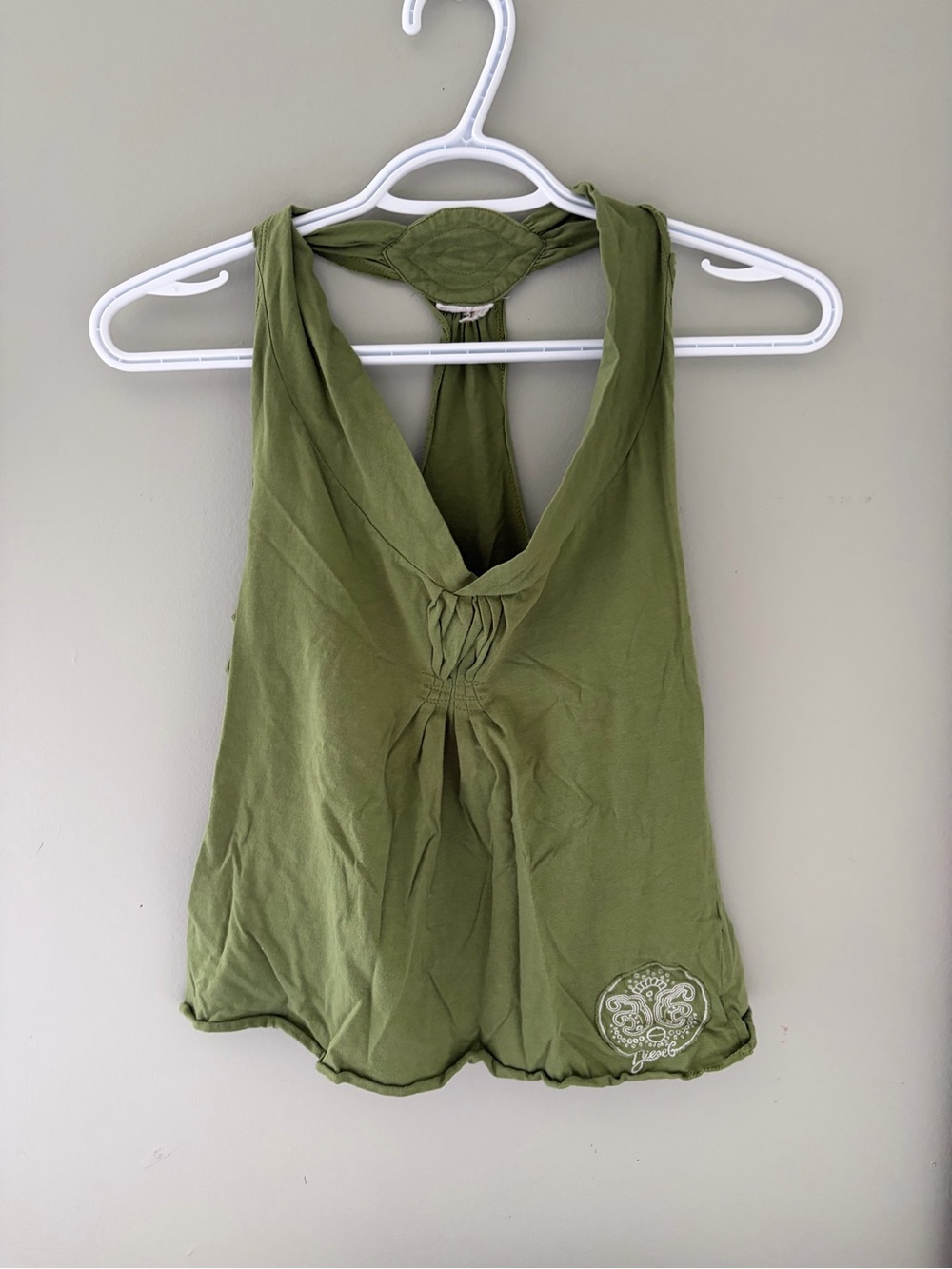 Diesel Olive Green Racerback Tank with Back Knot